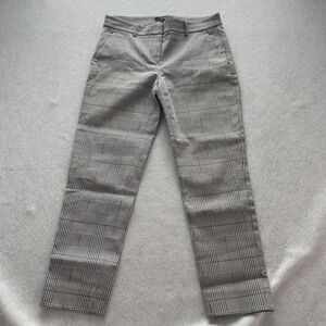 Theory Womens Trouser Sz 2 Plaid Check Straight‎ Leg Knit Pant